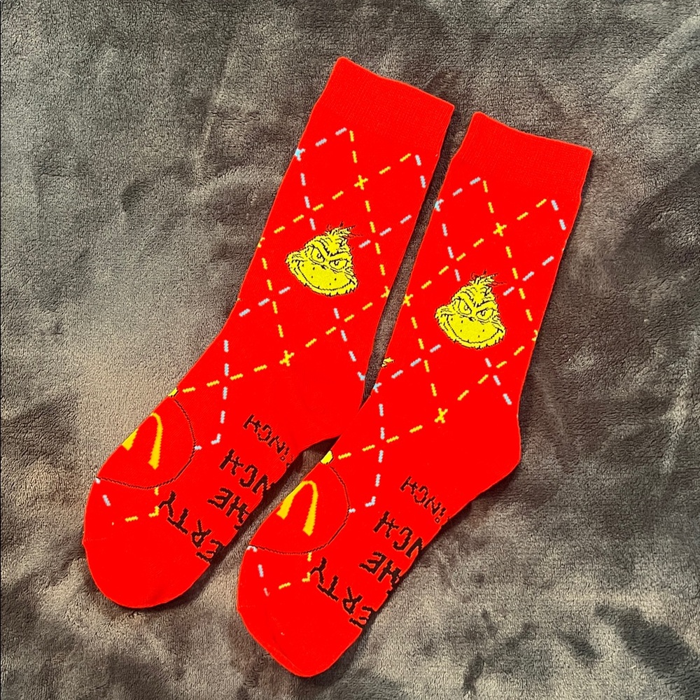 NWOT Red McDonalds Grinch Socks